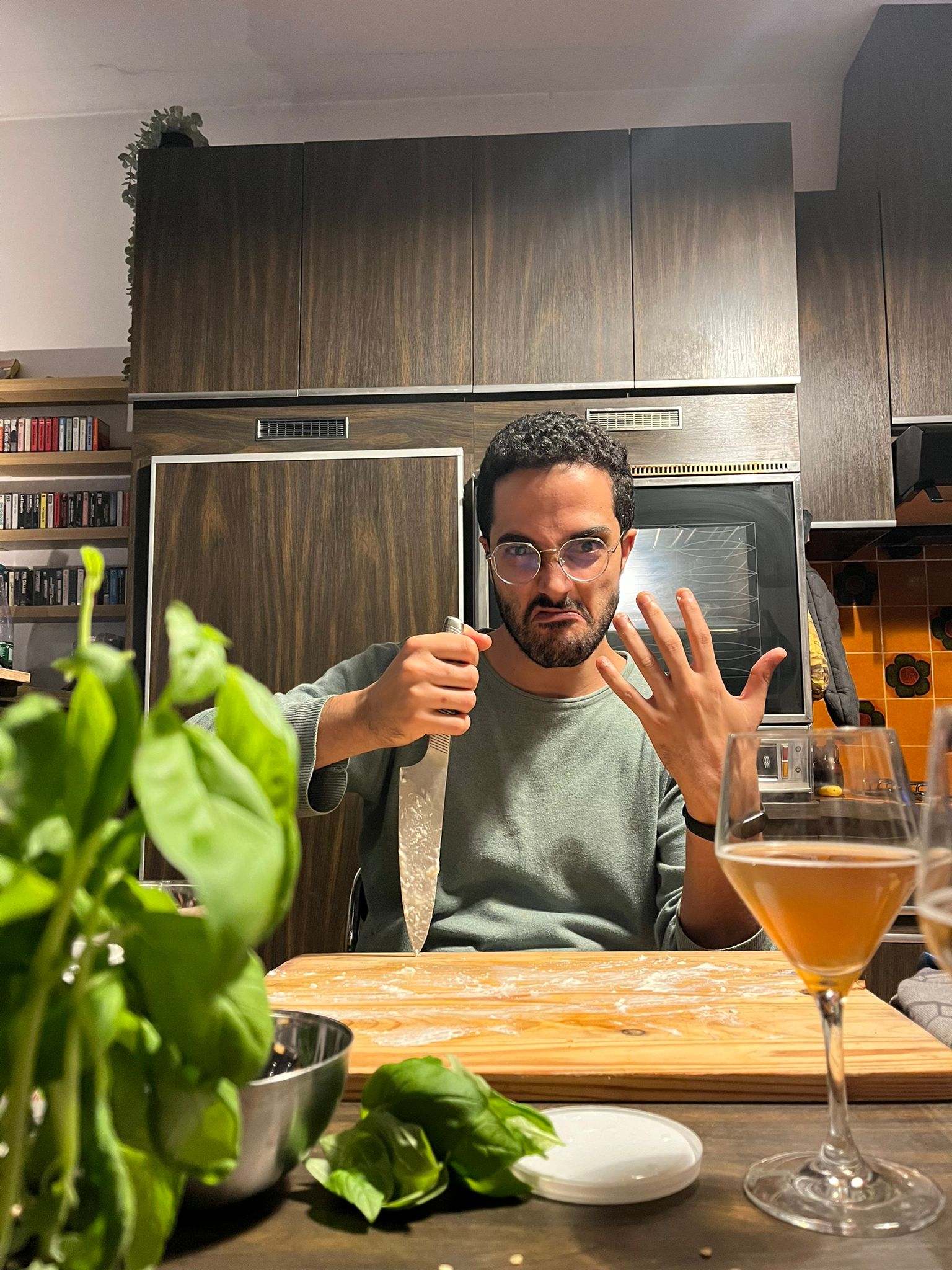 cooking with basil and wine