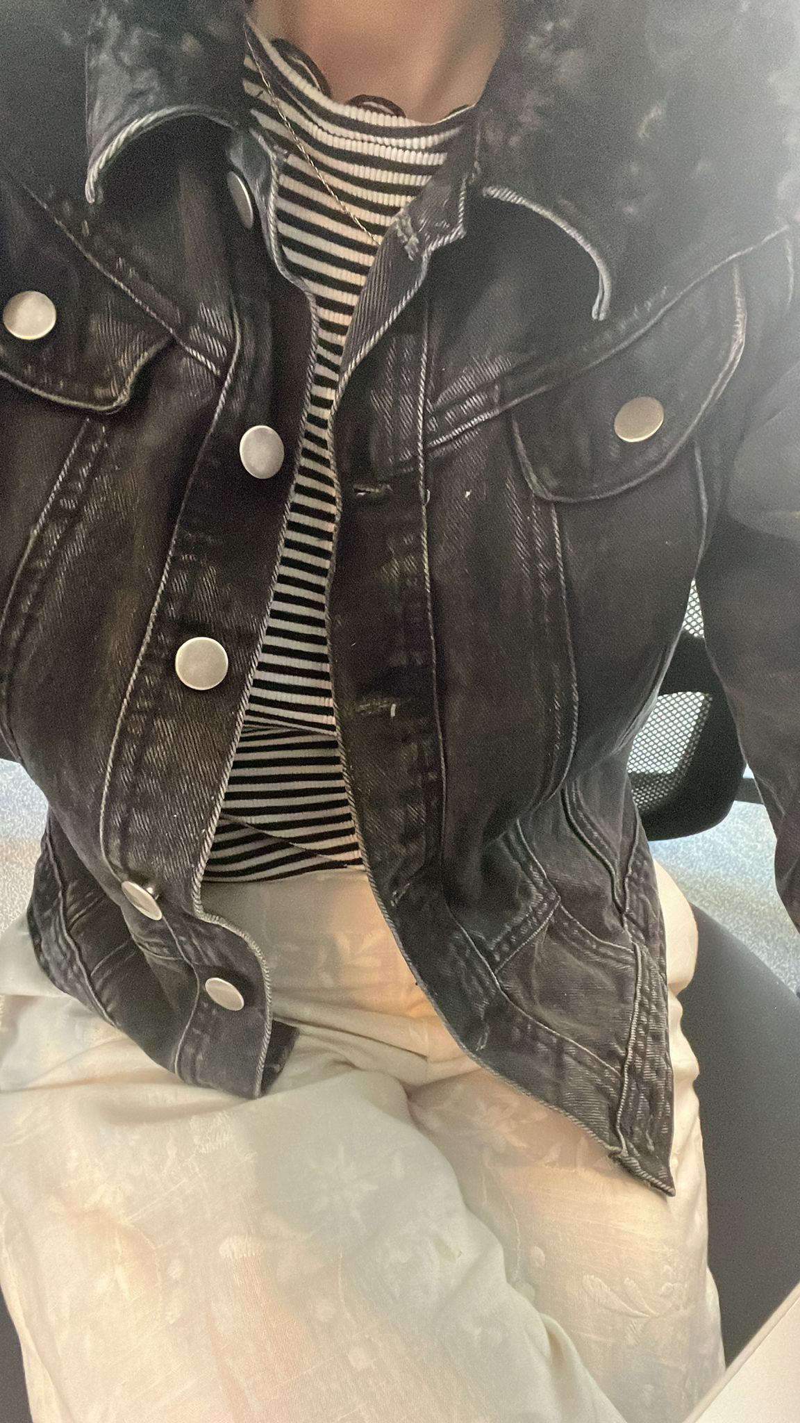 black denim and stripes