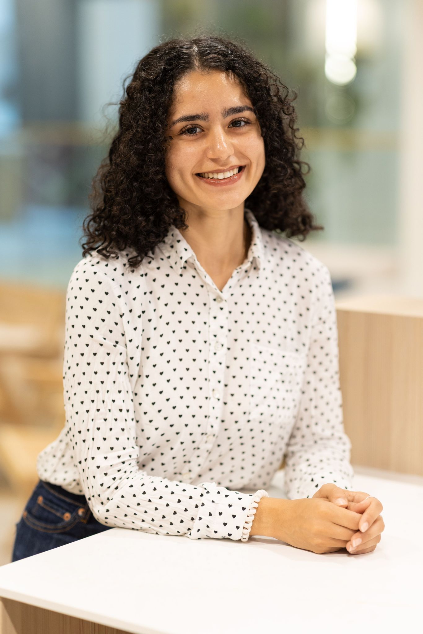 polkadot blouse portrait