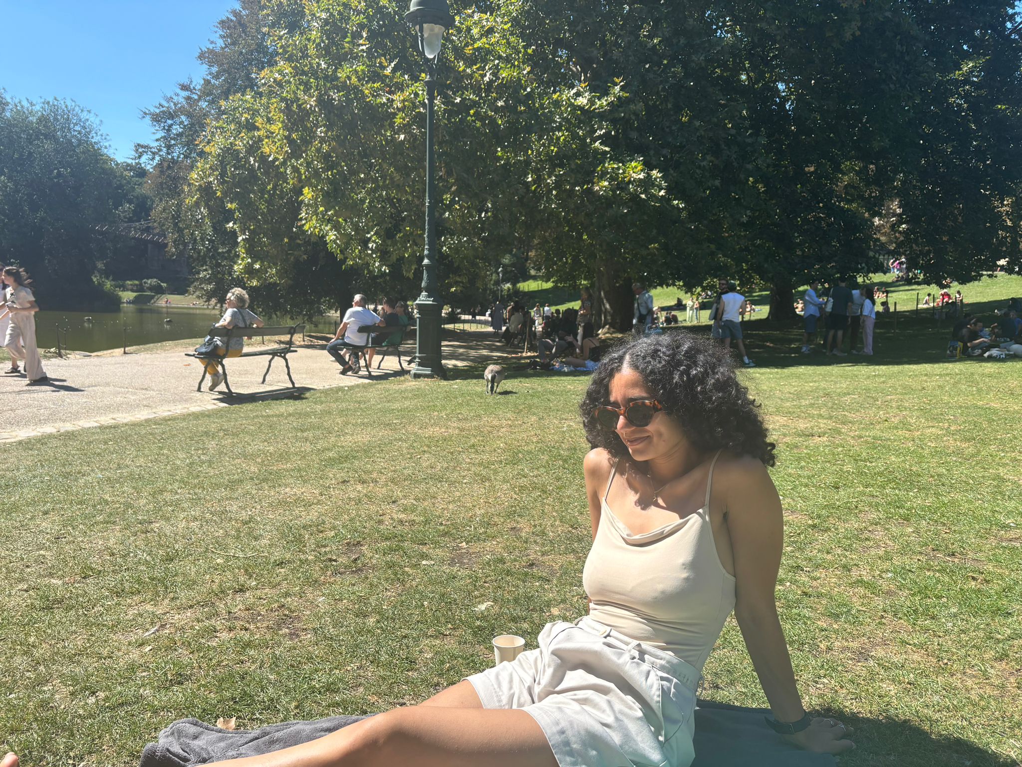 relaxing in a sunny park